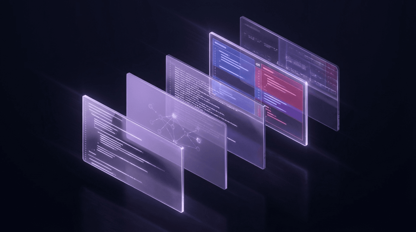 Chat interface showing inline diff, code block, and tool use content blocks
