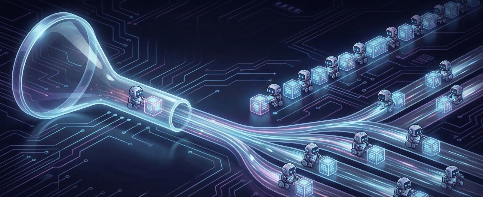 Three AI agents working simultaneously on different features