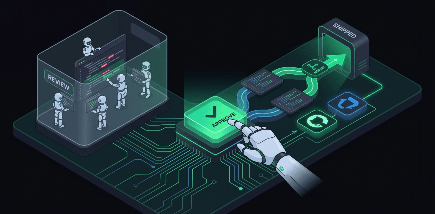 Reviewing agent changes in the diff viewer before merging